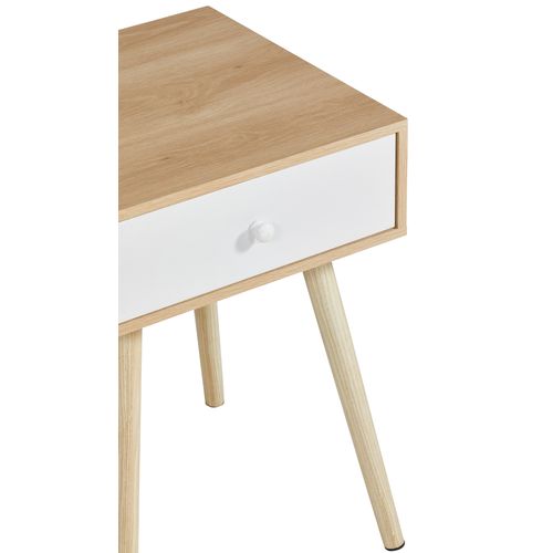 Chevet 1 tiroir INGO imitation chêne et blanc