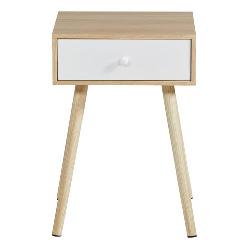 Chevet 1 tiroir INGO imitation chêne et blanc