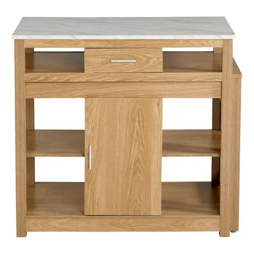 Ilot central LIVIA chêne vue de face