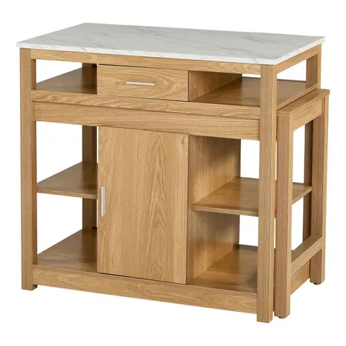 Ilot central LIVIA chêne vue de profil