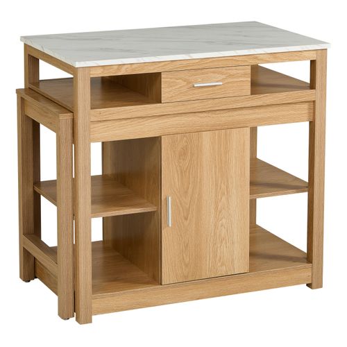 Ilot central LIVIA chêne vue de derrière