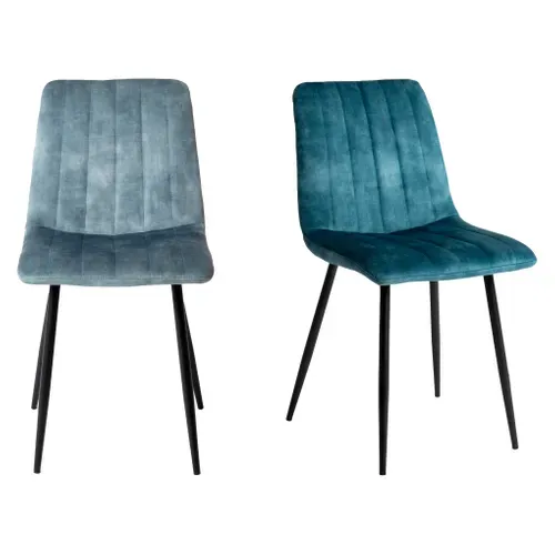 Lot de 2 chaises DIANE en velours bleu