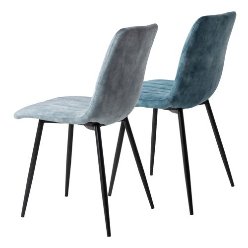 Lot de 2 chaises DIANE en velours bleu