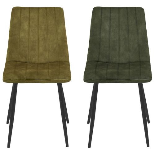 Lot de 2 chaises DIANE en velours kaki vue de face
