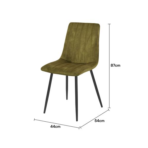 Lot de 2 chaises DIANE en velours kaki