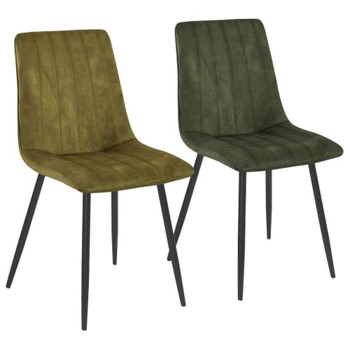Lot de 2 chaises DIANE en velours kaki