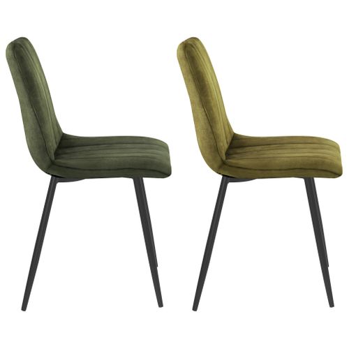 Lot de 2 chaises DIANE en velours kaki