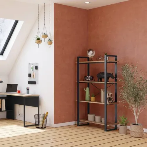 Séparation LARRY imitation chêne et noir vue d'ambiance 1