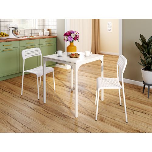 Table carrée EMILIE blanc