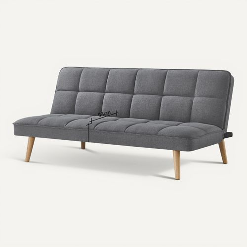 Banquette-lit clic-clac TIMARU tissu gris foncé