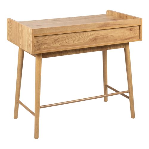 Bureau 2 tiroirs LAUSANE rotin vue de derrière