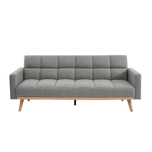 Canapé convertible 3 places ALISTER tissu gris clair