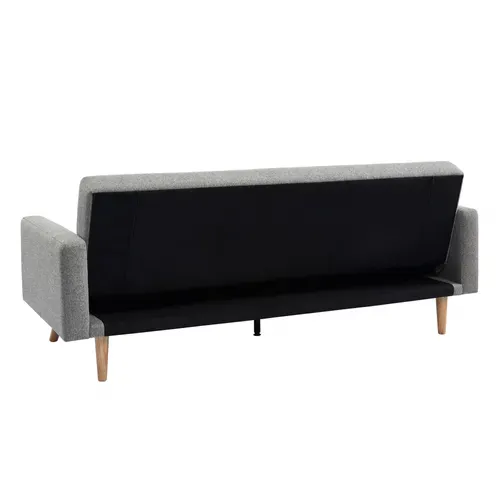 Canapé convertible 3 places ALISTER tissu gris clair