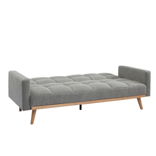 Canapé convertible 3 places ALISTER tissu gris clair