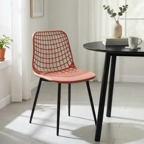 Chaise MILY corail vue d'ambiance 1