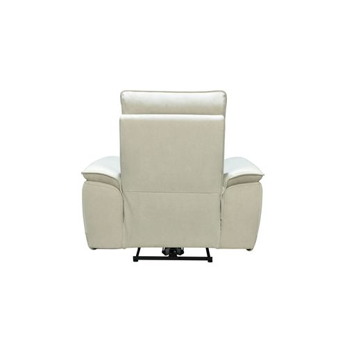 Fauteuil relax électrique électrique DOUGLAS cuir et tissu givre