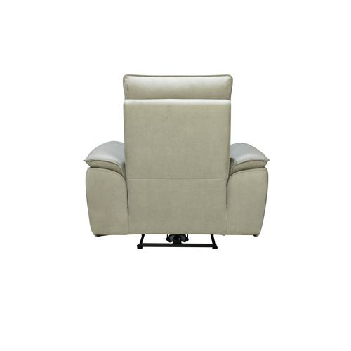 Fauteuil relax électrique électrique DOUGLAS cuir et tissu gris vue de derrière