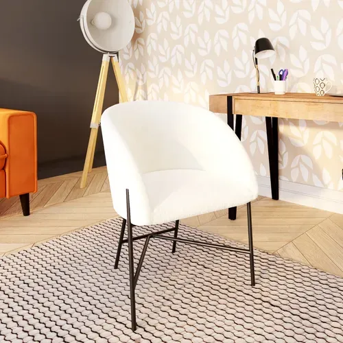 Fauteuil bouclettes CELESTE blanc