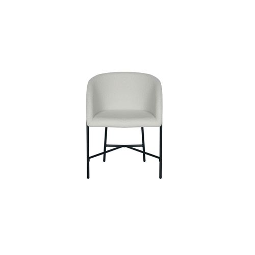 Fauteuil bouclettes CELESTE blanc vue de face