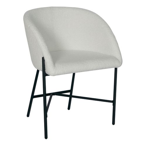 Fauteuil bouclettes CELESTE blanc vue 3/4