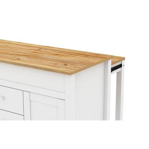 Mange debout extensible VILMA blanc/ imitation chêne