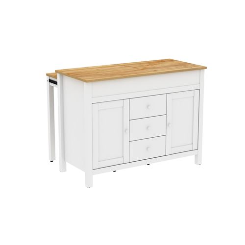 Mange debout extensible VILMA blanc/ imitation chêne