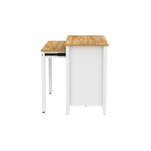 Mange debout extensible VILMA blanc/ imitation chêne