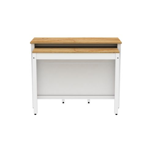 Mange debout extensible VILMA blanc/ imitation chêne