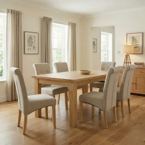 Table rectangle L.200 cm LATINO pin massif vue d'ambiance 1