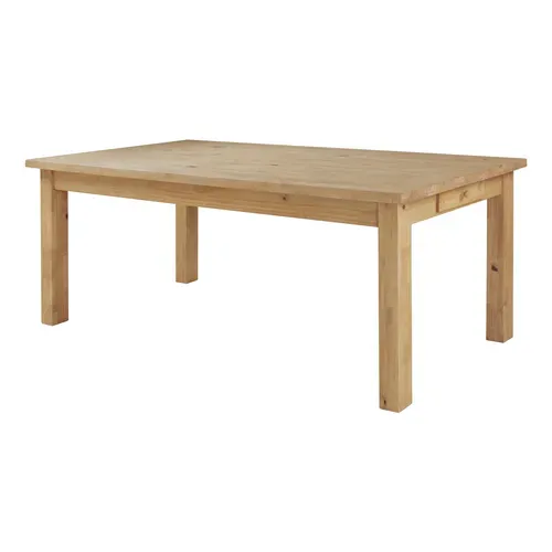 Table rectangle L.200 cm LATINO pin massif vue de profil