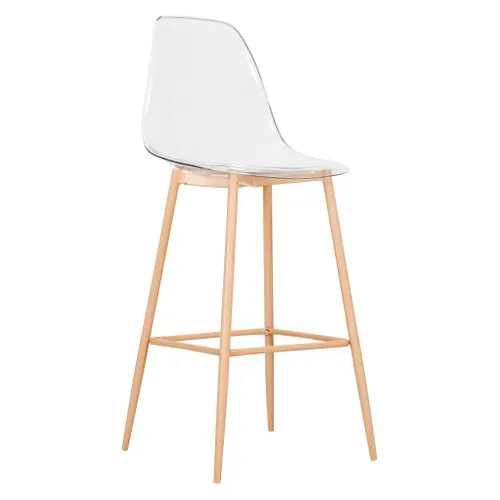 Tabouret de bar H. 74 cm LYNETTE transparent vue 3/4