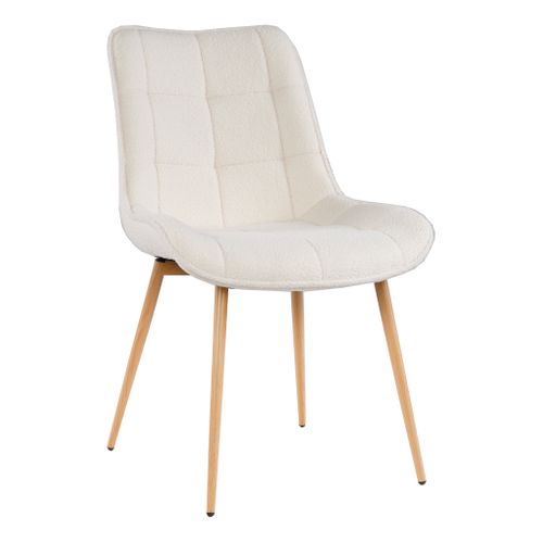 Chaise tissu bouclettes GABIE écru