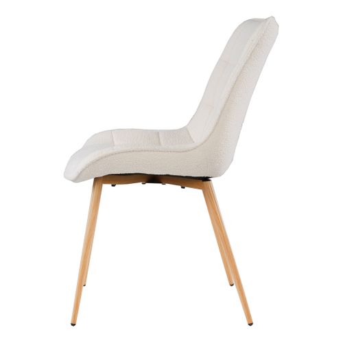 Chaise tissu bouclettes GABIE écru