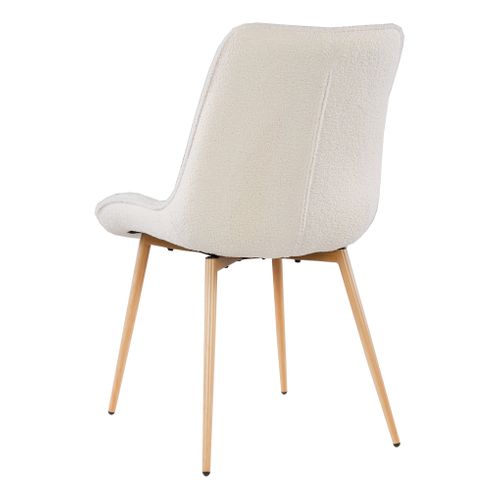 Chaise tissu bouclettes GABIE écru