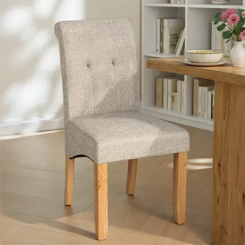 Chaise CASSIE beige vue d'ambiance 1