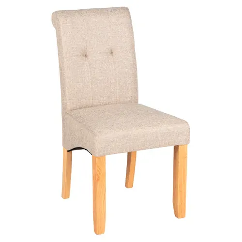 Chaise CASSIE beige vue 3/4