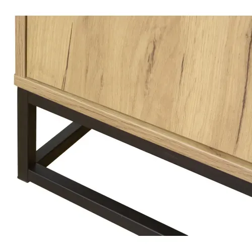 Buffet L.147 cm TOBIAS imitation chêne et noir vue détaillée