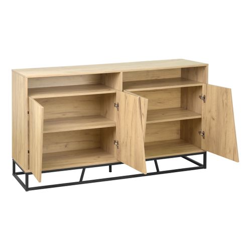 Buffet L.147 cm TOBIAS imitation chêne et noir