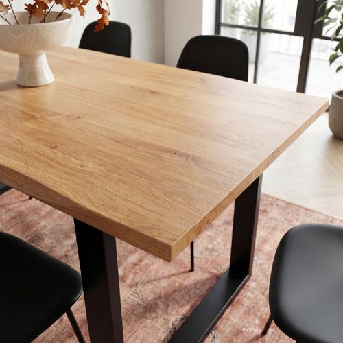 Table de séjour L.160 x l.85/90cm VATIRA acacia et noir