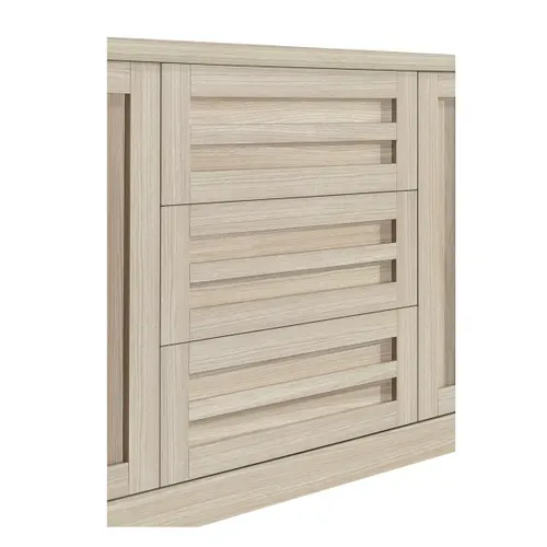 Buffet 2 Portes 3 Tiroirs ALBAN imitation chêne vue détaillée