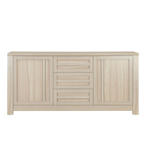 Buffet 2 Portes 3 Tiroirs ALBAN imitation chêne