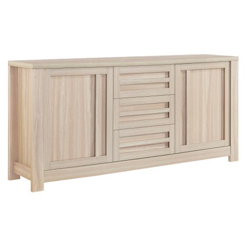 Buffet 2 Portes 3 Tiroirs ALBAN imitation chêne