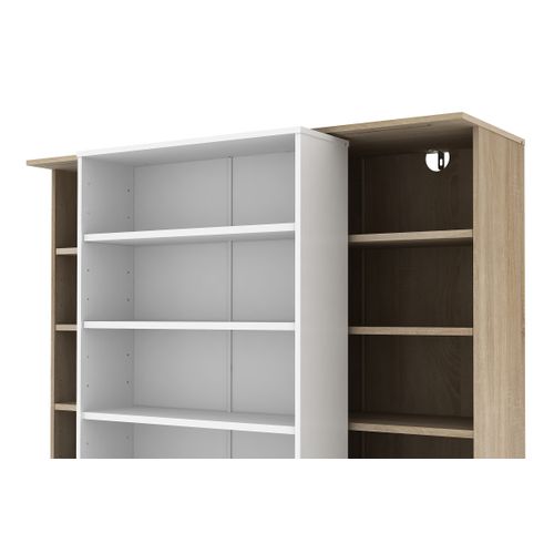 Bibliothèque BENTO 2 imitation chêne et blanc