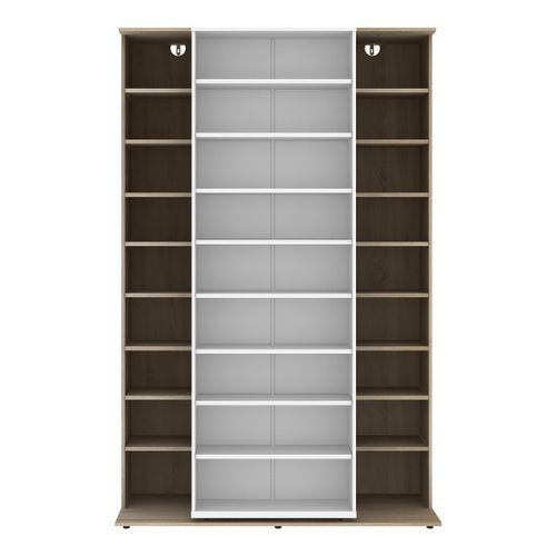 Bibliothèque BENTO 2 imitation chêne et blanc