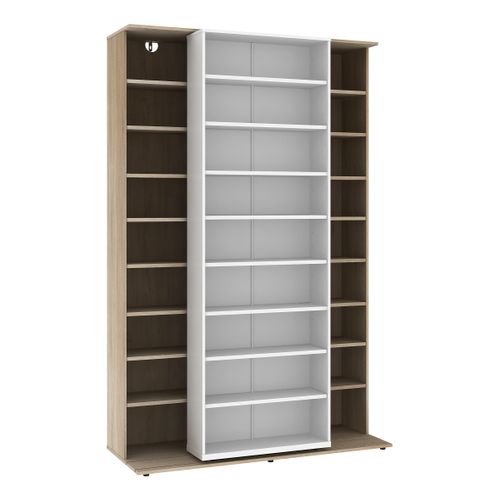 Bibliothèque BENTO 2 imitation chêne et blanc