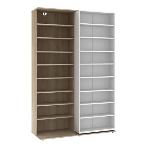 Bibliothèque BENTO 2 imitation chêne et blanc