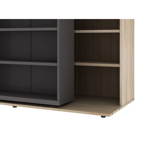 Bibliothèque BENTO 2 imitation chêne et gris