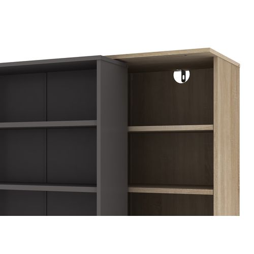 Bibliothèque BENTO 2 imitation chêne et gris