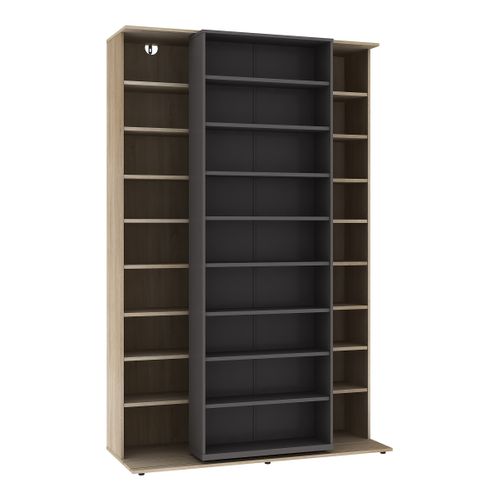 Bibliothèque BENTO 2 imitation chêne et gris