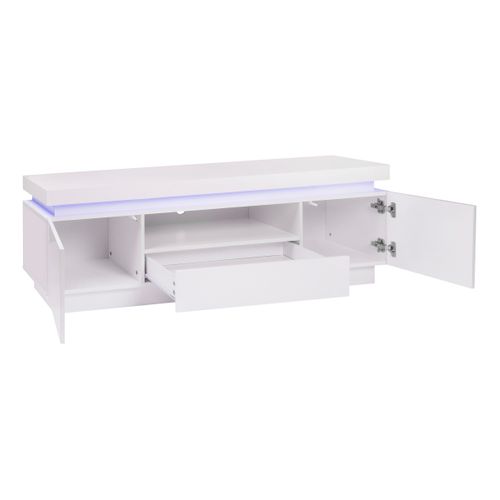 Meuble TV LED LUCIE 5 blanc laqué